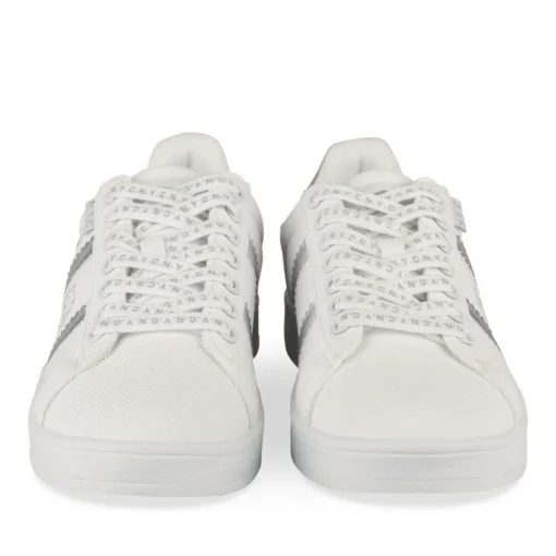 Baskets BLANC Femme Motif Multicolore Lacets