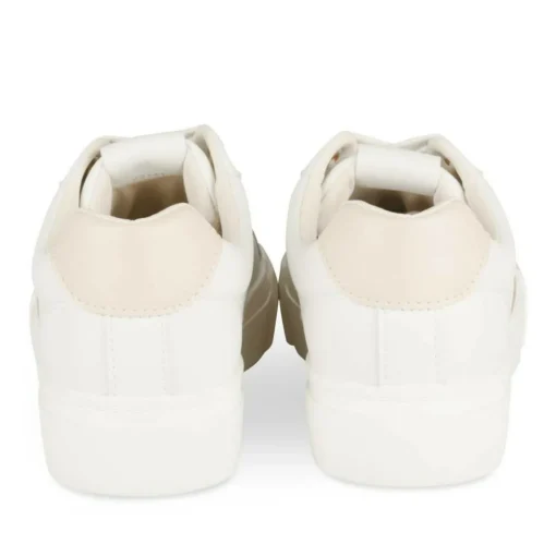 Baskets BLANC Femme Motif Uni Lacets
