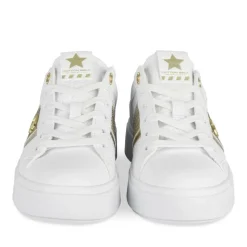 Baskets BLANC Femme Motif Uni Lacets