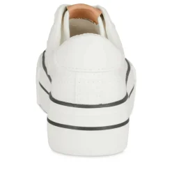 Baskets BLANC Femme Motif Uni Lacets