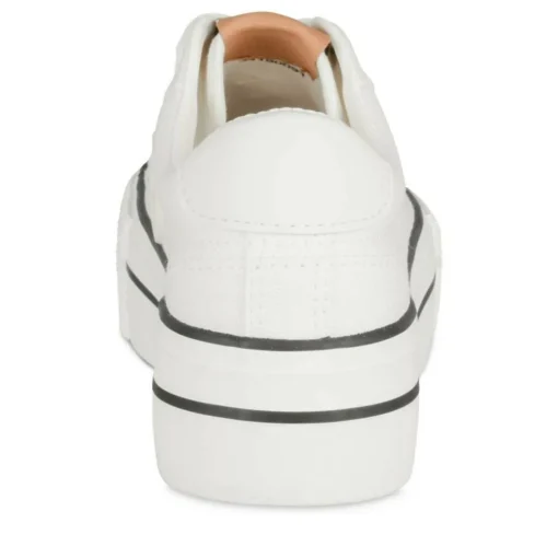 Baskets BLANC Femme Motif Uni Lacets