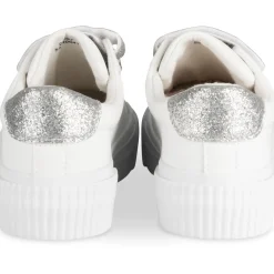 Baskets BLANC Femme Motif Uni Scratch