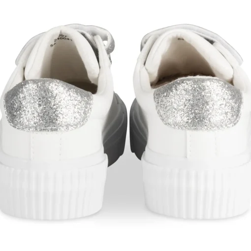 Baskets BLANC Femme Motif Uni Scratch