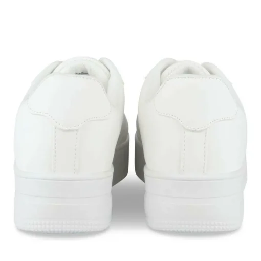 Baskets BLANC Femme Motif Uni Lacets
