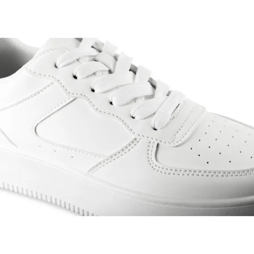 Baskets BLANC Femme Motif Uni Lacets