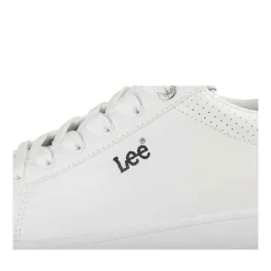 Baskets BLANC Femme Motif Paillettes Lacets