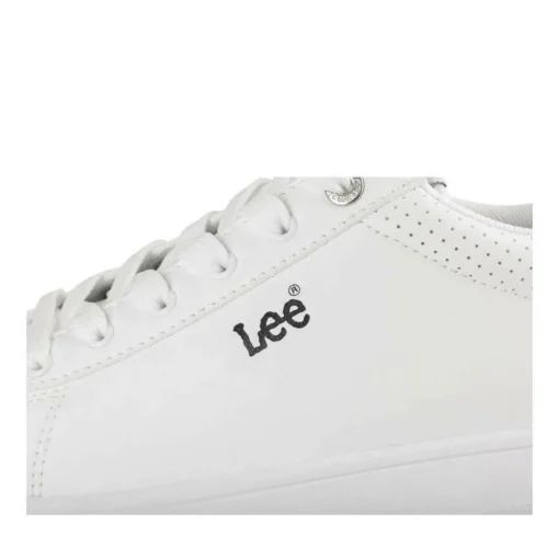 Baskets BLANC Femme Motif Paillettes Lacets
