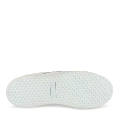 Baskets BLANC Femme Motif Paillettes Lacets