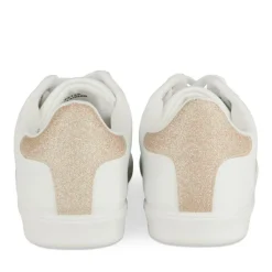 Baskets BLANC Femme Motif Paillettes Lacets