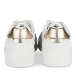 Baskets BLANC Femme Motif Uni Lacets