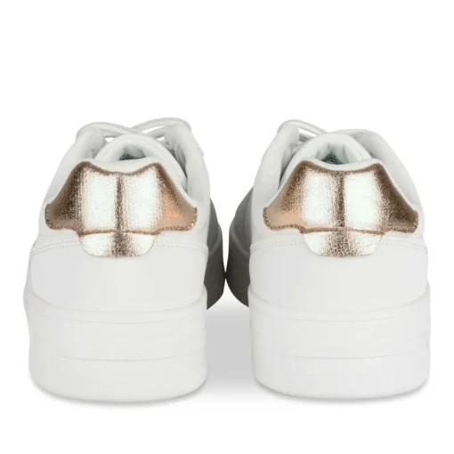 Baskets BLANC Femme Motif Uni Lacets