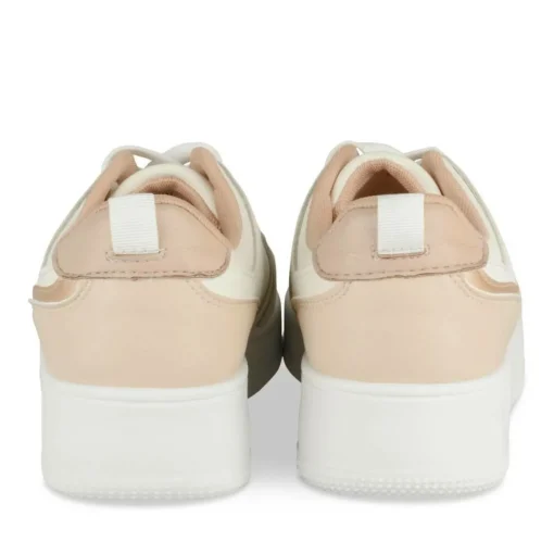 Baskets BLANC Femme Motif Uni Lacets