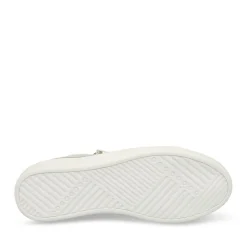 Baskets BLANC Femme Motif Paillettes Lacets