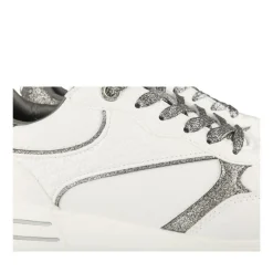Baskets BLANC Femme Motif Uni Lacets