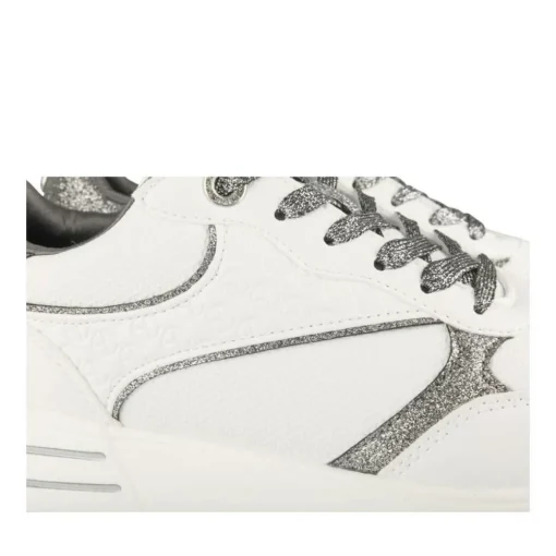 Baskets BLANC Femme Motif Uni Lacets