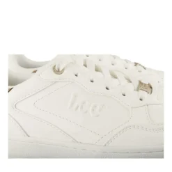Baskets BLANC Femme Motif Paillettes Lacets