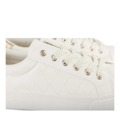 Baskets BLANC Femme Motif Uni Lacets