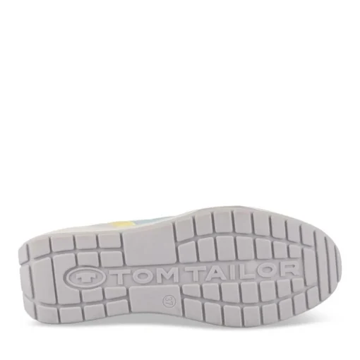 Baskets BLANC Femme Motif Paillettes Lacets
