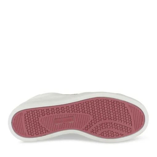 Baskets BLANC Femme Motif Tropical Lacets