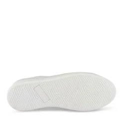 Baskets BLANC Femme Motif Paillettes Lacets