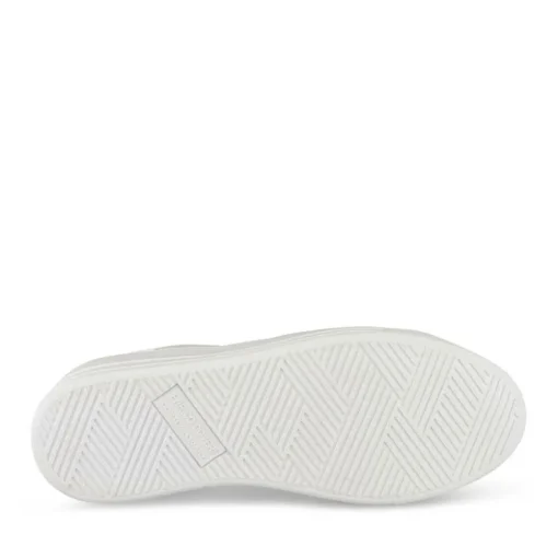 Baskets BLANC Femme Motif Paillettes Lacets