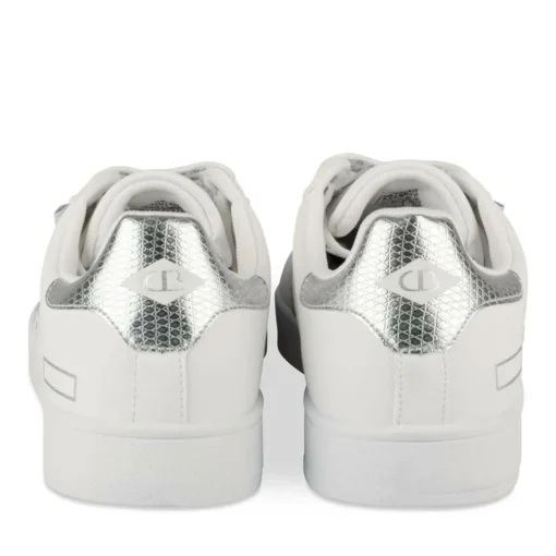 Baskets BLANC Femme Motif Multicolore Lacets