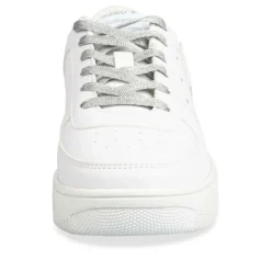 Baskets BLANC Femme Motif Etoiles Lacets