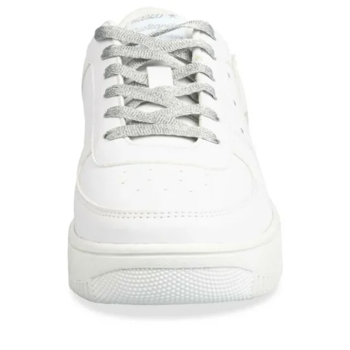 Baskets BLANC Femme Motif Etoiles Lacets