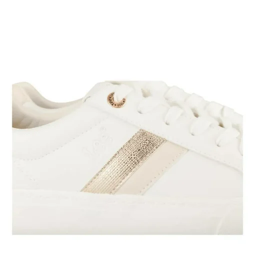 Baskets BLANC Femme Motif Uni Lacets
