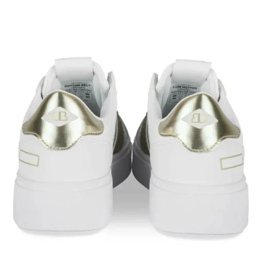 Baskets BLANC Femme Motif Uni Lacets
