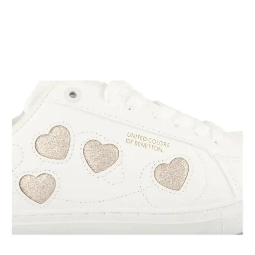 Baskets BLANC Femme Motif Uni Lacets