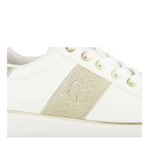 Baskets BLANC Femme Motif Uni Lacets