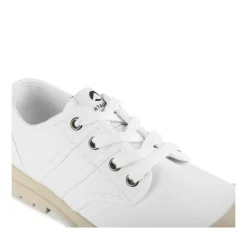 Baskets BLANC Femme Motif Uni Lacets