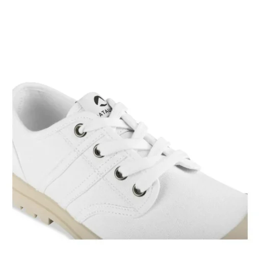 Baskets BLANC Femme Motif Uni Lacets