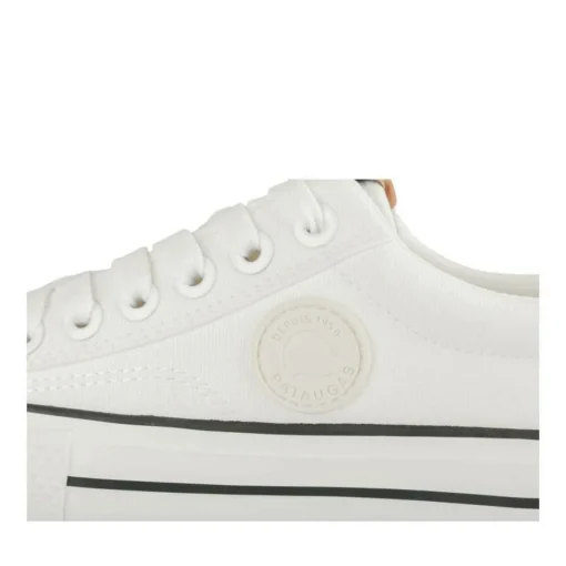 Baskets BLANC Femme Motif Uni Lacets