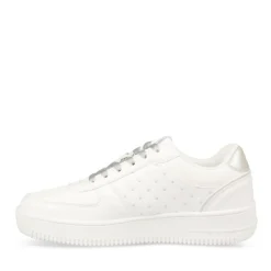 Baskets BLANC Femme Motif A Pois