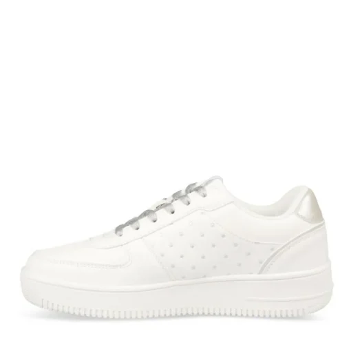 Baskets BLANC Femme Motif A Pois