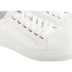 Baskets BLANC Femme Motif Uni Lacets
