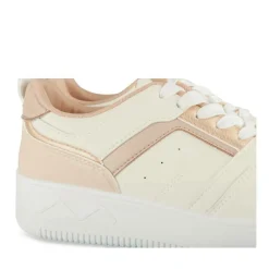 Baskets BLANC Femme Motif Uni Lacets