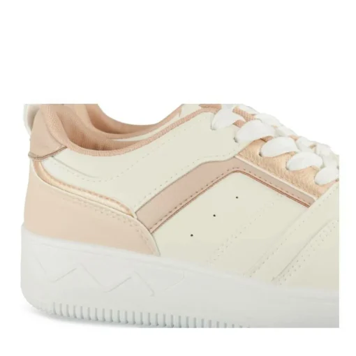 Baskets BLANC Femme Motif Uni Lacets