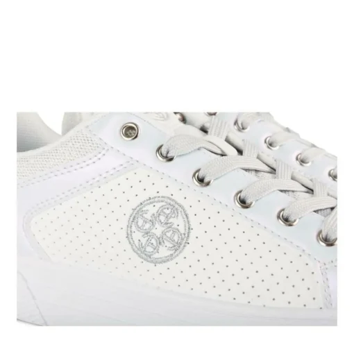 Baskets BLANC Femme Motif Uni Lacets