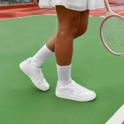 Baskets BLANC Femme Motif Uni Lacets