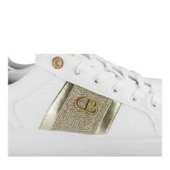 Baskets BLANC Femme Motif Uni Lacets