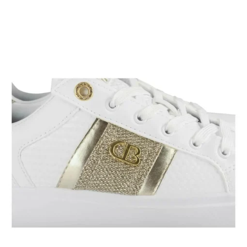Baskets BLANC Femme Motif Uni Lacets