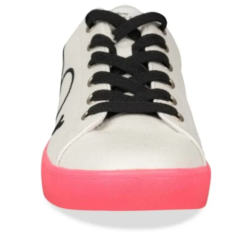 Baskets BLANC Femme Motif Uni Lacets