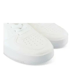Baskets BLANC Femme Motif Uni Lacets