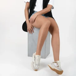 Baskets BLANC Femme Motif Uni A Enfiler