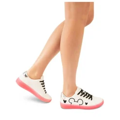 Baskets BLANC Femme Motif Uni Lacets