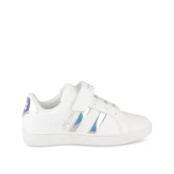Baskets BLANC Fille Motif Iridescent Scratch