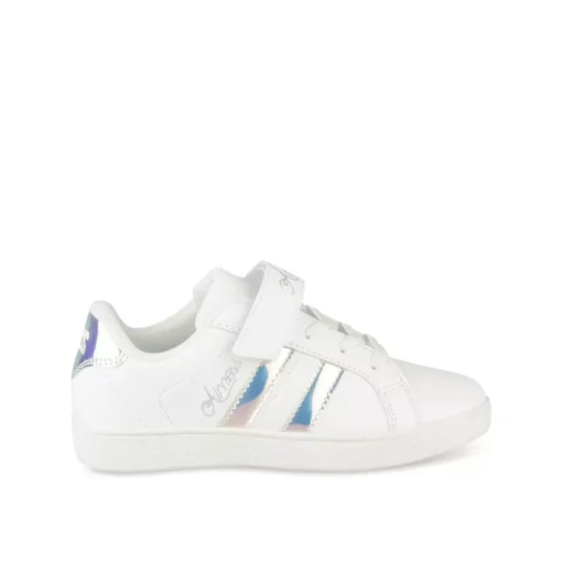 Baskets BLANC Fille Motif Iridescent Scratch